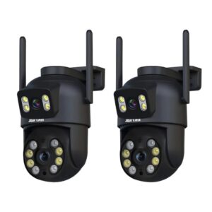 Kit 2 Câmera de Segurança IP Wi-fi Preto 360°de Lente Dupla com App