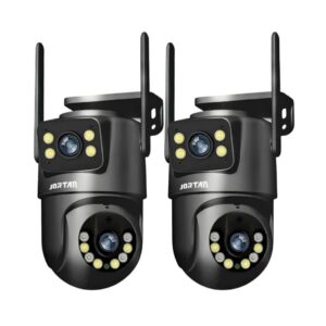 Kit 2 Câmera de Segurança IP Wi-fi Preto 4MP de Lente Dupla com App