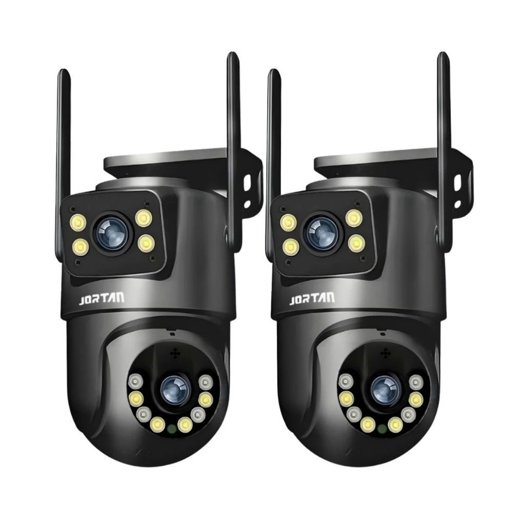 Kit 2 Câmera de Segurança IP Wi-fi Preto 4MP de Lente Dupla com App
