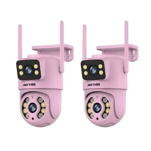 Kit 2 Câmera de Segurança IP Wi-fi Rosa 360°de Lente Dupla com App