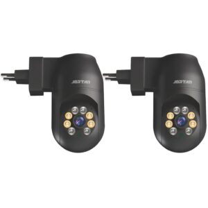 Kit 2 Câmera de Segurança Tomada Wi-fi Preto Interno com App Yoosee