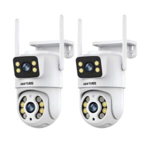 Kit 2 Câmera de Segurança Wi-fi Branco Dome de Dupla Lente com Sensor