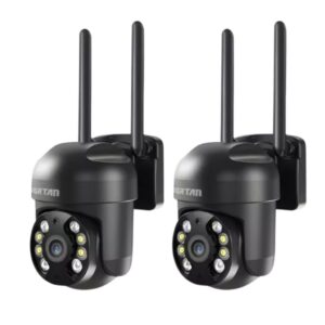 Kit 2 Câmera de Segurança Wi-fi HD Preto Infravermelho com App Yoosee