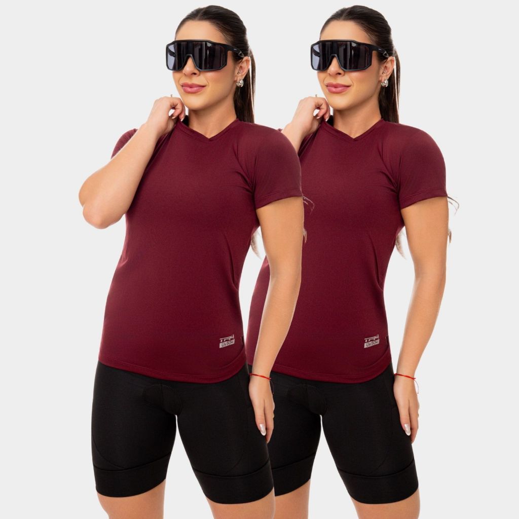 Kit 2 Camisa Camiseta Dry Fit Feminina Manga Curta Academia Treino