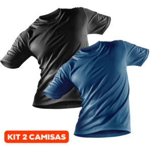 Kit 2 Camisas Proteção Solar UV Masculina Academia Fitness Manga