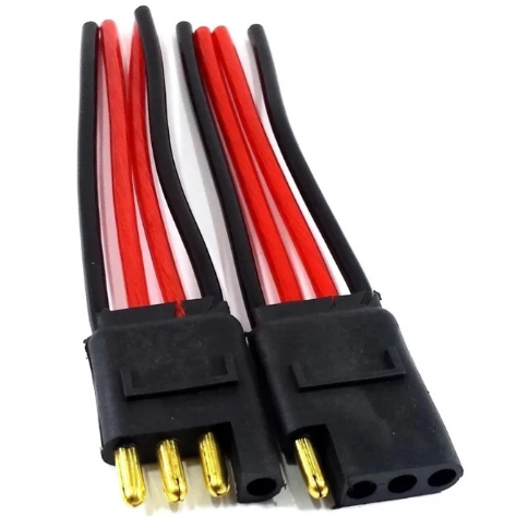 Kit 2 Chicotes Conector 4 Vias Fio 4mm Grosso P Som Automotivo Engate