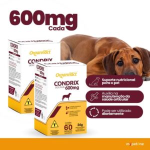 Kit 2 Condrix Dog Tabs Plus 600 Mg Com 60 Tabletes Organnact