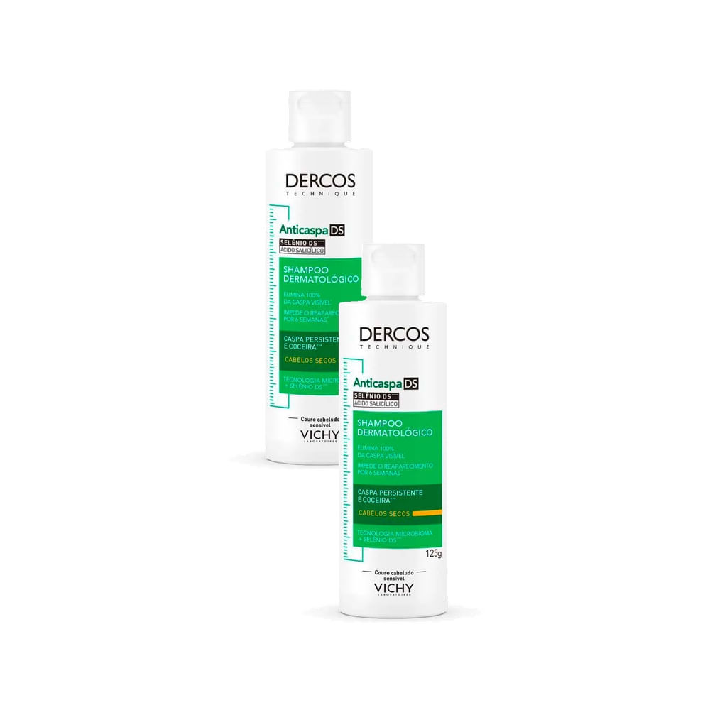 Kit 2 Dercos Shampoo Anticaspa Intensivo Vichy 125ml — Cabelos