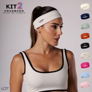 Kit 2 Faixa de Cabelo Headband Elástica Esportiva Academia Poliamida