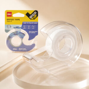 Kit 2 Fita Adesiva Transparente Deli com Suporte e Cortador para Uso