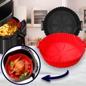 Kit 2 Forma Assadeira Para Fritadeira Air Fryer Em Silicone Flexível