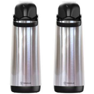 Kit 2 Garrafa Térmica Café Leite Chá 1,8 Litros com Ampola de Vidro e