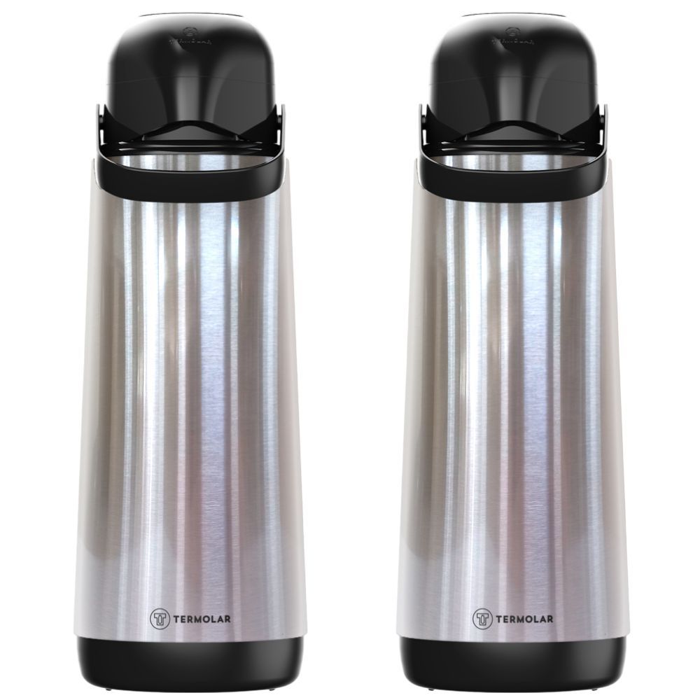 Kit 2 Garrafa Térmica Café Leite Chá 1,8 Litros com Ampola de Vidro e — Cozinha e Utensílios