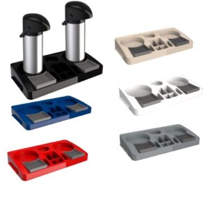 Kit 2 Garrafa Térmica Verona 1 L Inox 1 Bandeja Organizadora Servire