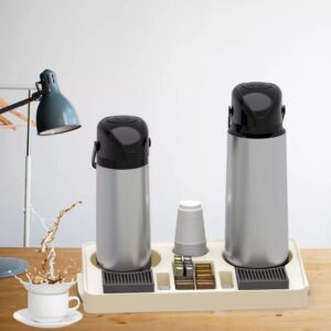 Kit 2 Garrafa Térmica Verona 1L e 1,8L Inox 1 Bandeja Organizadora