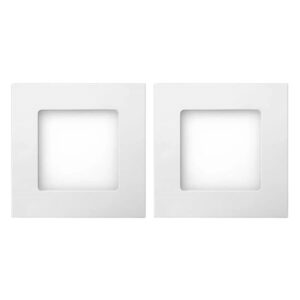Kit 2 Luminária Painel Plafon Led Embutir Quadrado 6w Bivolt Teto