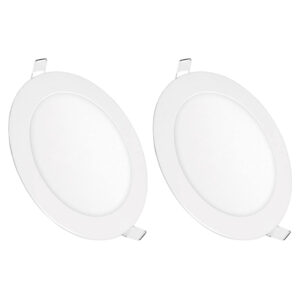 Kit 2 Luminária Painel Plafon Led Embutir Redondo 6w Bivolt Teto