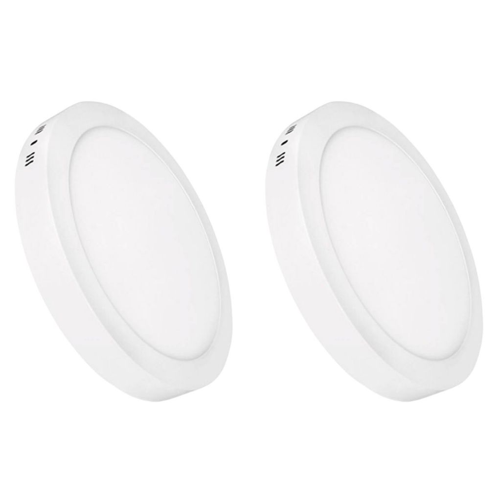 Kit 2 Luminária Painel Plafon Led Sobrepor Redondo 12w Bivolt — Decoração