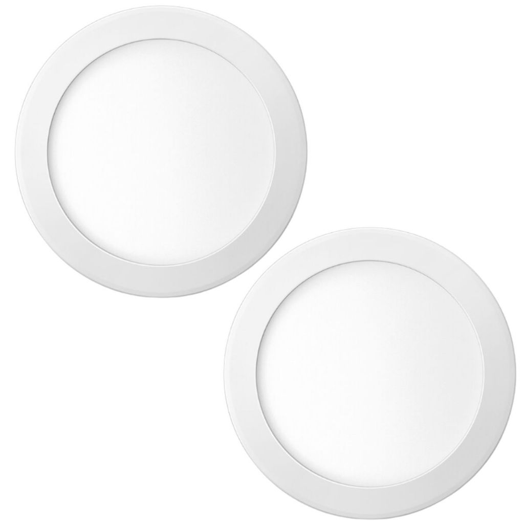 Kit 2 Luminária Painel Plafon Sobrepor Redondo Led 18w Bivolt Elgin
