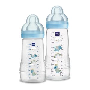 Kit 2 Mamadeiras Easy Active 270 330ml 2m+ Azul Mam