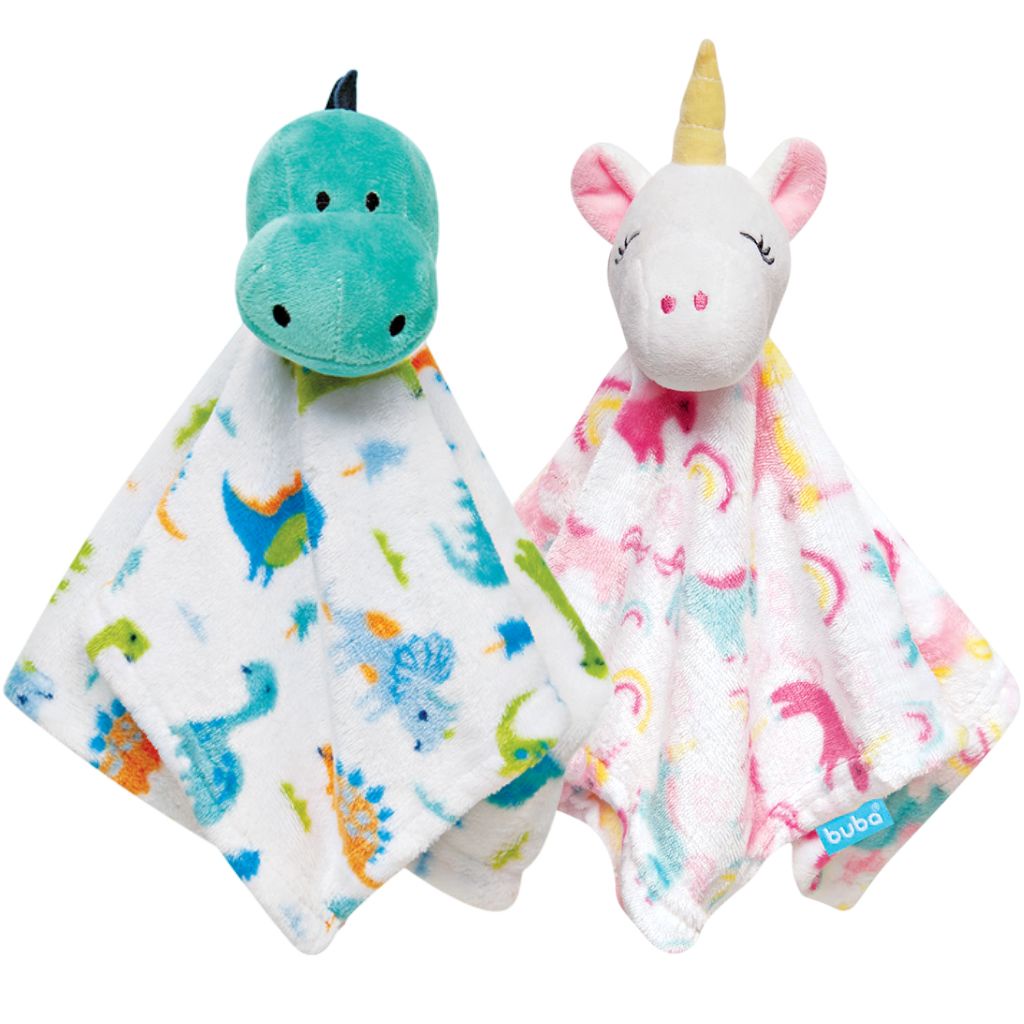 Kit 2 Naninhas Unicórnio E Dino Pelúcia Antialérgica Bebê Buba — Brinquedos