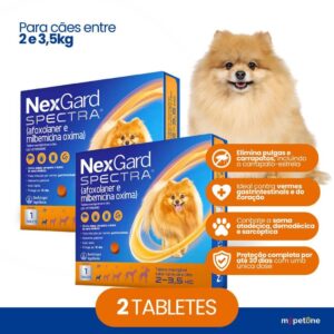 Kit 2 Nexgard Spectra Para Cães De 2 A 3,5kg 1 Tablete