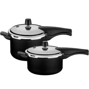 Kit 2 Panelas De Pressão Tramontina Vancouver 3 E 4,5 Litros Preto — Cozinha e Utensílios