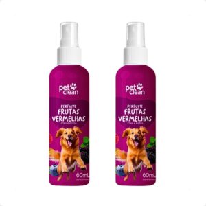 Kit 2 Perfume Colônia Frutas Vermelhas 60ml P Cães E Gatos Pet Clean