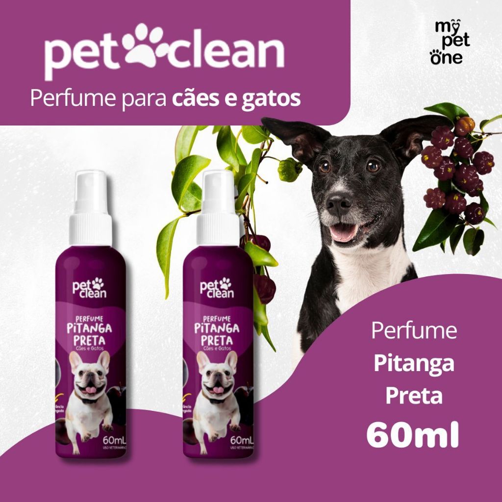 Kit 2 Perfume Colônia Pitanga Preta 60ml P Cães E Gatos Pet Clean