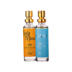 Kit 2 Perfumes Elegance Blue Lady Money Alta Fixação 15ml Deo Colônia