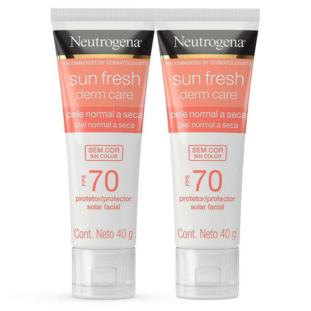 Kit 2 Protetor Solar Facial Neutrogena Sun Fresh Derm Care Fps 70 Sem — Skincare