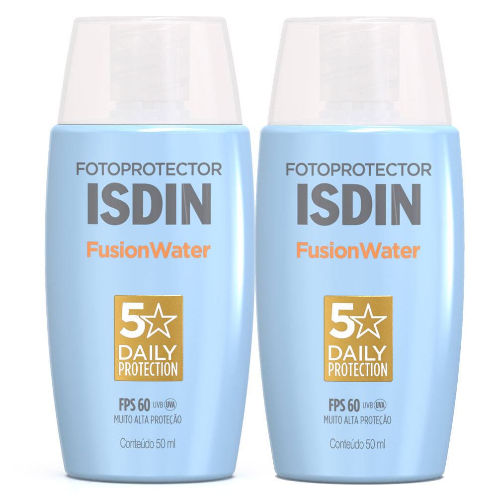 Kit 2 Protetor Solar Isdin Fusion Water 5 Stars Oil Control Fps 60 — Skincare