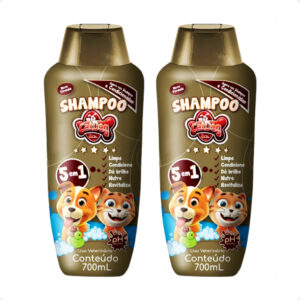 Kit 2 Shampoo 5 em 1 CatDog Cia para Cães e Gatos 700ml