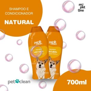 Kit 2 Shampoo e Condicionador Pet Clean Natural 2 em 1 700ml