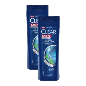 Kit 2 Shampoos Clear Men Anticaspa Ice Cool Menthol com 200ml