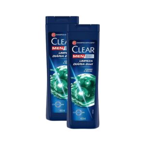 Kit 2 Shampoos Clear Men Anticaspa Limpeza Diária 2 Em 1 400ml