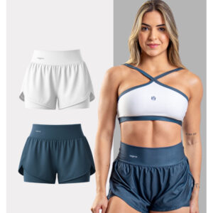 Kit 2 Shorts Corrida Duplo Zero Transparência Legbox Academia Fitness