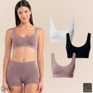 Kit 2 Top Fitness Regata Feminino She Sem Bojo Sem Costura Microfibra