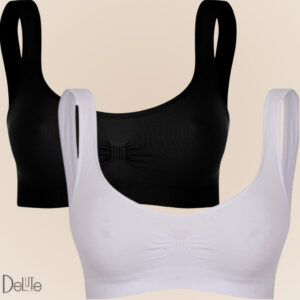Kit 2 Top Sutia Fitness Academia Media Sustentacao Sem Costura Basico