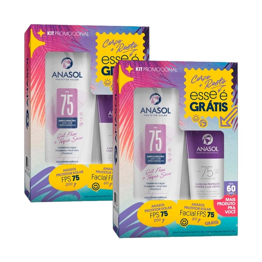 Kit 2 und Anasol Protetor Solar Fps 75 200g Facial 60g