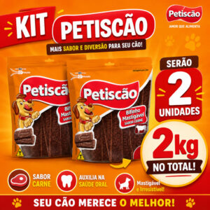 Kit 2 unidade Bifinho Mastigável Petiscão Tablete Para Cães Sabor