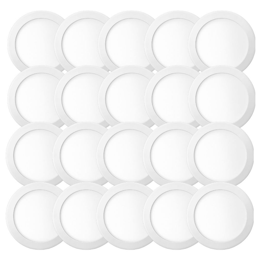Kit 20 Luminária Painel Plafon Embutir Redondo Led 18w Bivolt Elgin