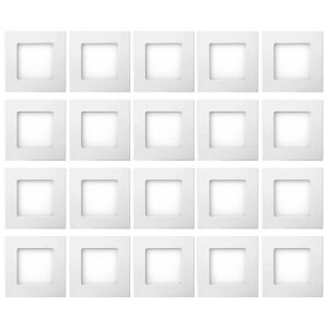 Kit 20 Luminária Painel Plafon Led Embutir Quadrado 6w Bivolt Teto
