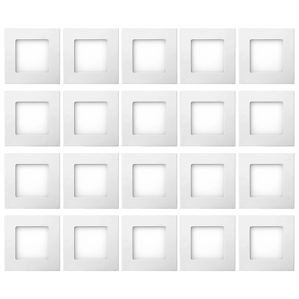 Kit 20 Luminária Painel Plafon Led Embutir Quadrado 6w Bivolt Teto — Decoração