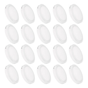 Kit 20 Luminária Painel Plafon Led Sobrepor Redondo 12w Bivolt