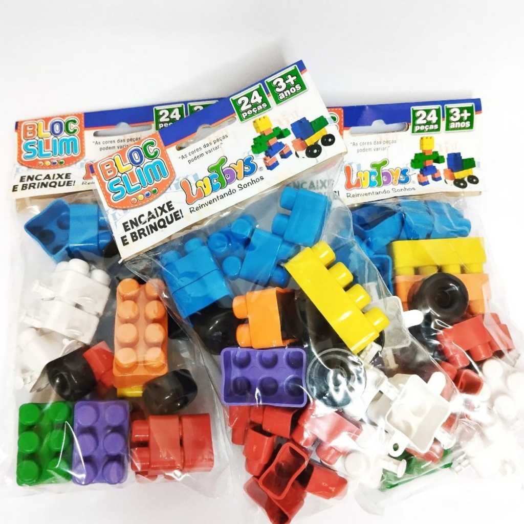 Kit 20 Pct de Bloco De Montar Encaixar com Rodinha Brinquedo — Games e Brinquedos