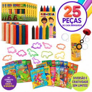 Kit 25 CX Massinha de Modelar Bolha Sabao +Colorir Giz de Cera+ Molde