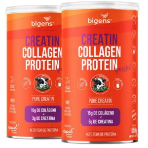 Kit 2x Bigens Grass-Fed Creatin Collagen Protein 550 g Neutro
