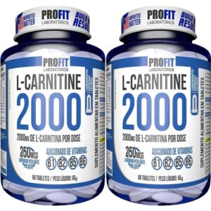 Kit 2X L-Carnitina 2000 250mcg Cromo 60 Tabletes ProFit
