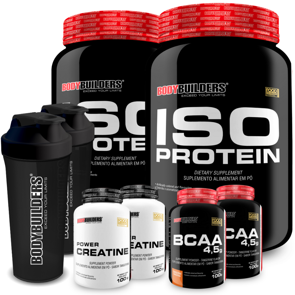 Kit 2x Proteína Isolada Iso Protein 900g 2x Bcaa 100g 2x Creatina